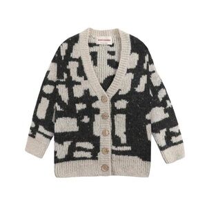 Kids Bobo Choses Painting Knitted
Wool Sweater/Cardigan Cream/Charcoal Iditarod